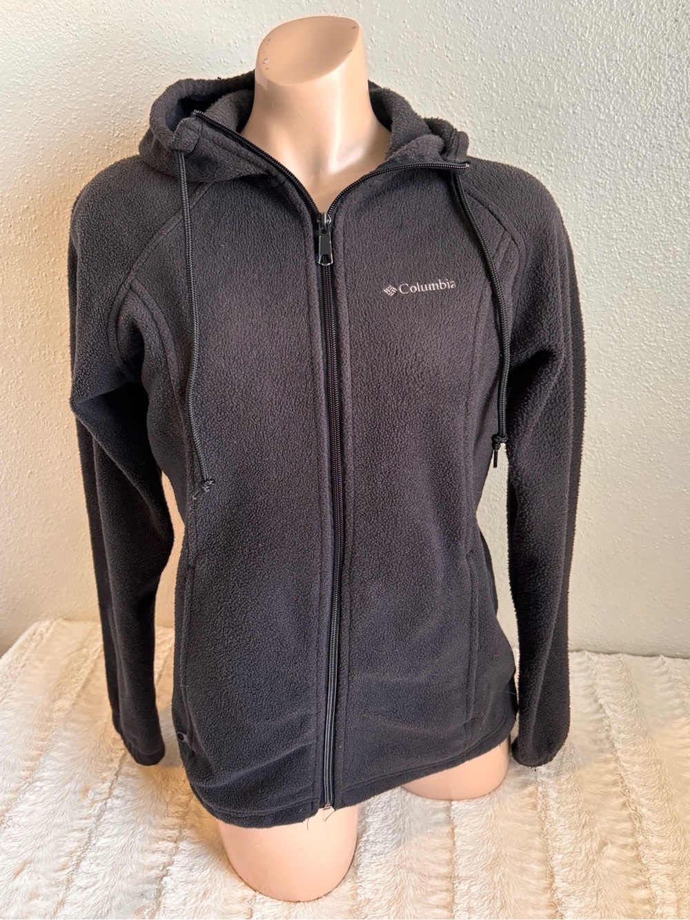 Columbia Women’s Charcoal Dark Grey Hooded Full-Zip Fleece Jacket